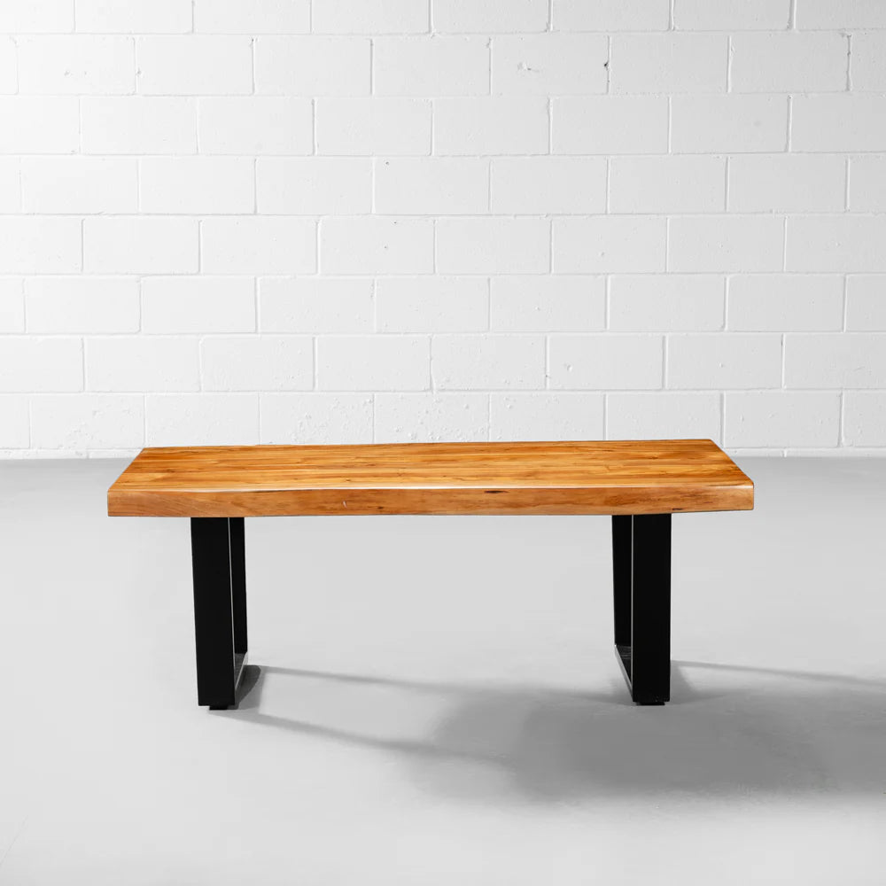 Luxurious Live Edge Solid Wood U Shape Leg Coffee Table - Furnishiaa -  -
